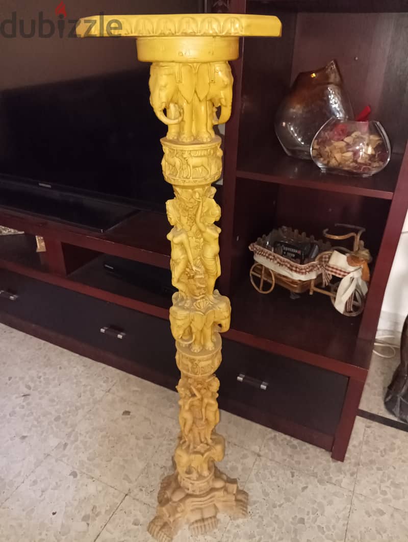 Vintage column resin with embossing - dragons, women, elephants 2