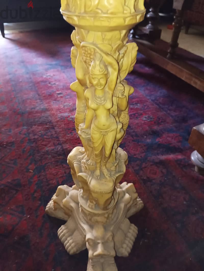 Vintage column resin with embossing - dragons, women, elephants 5