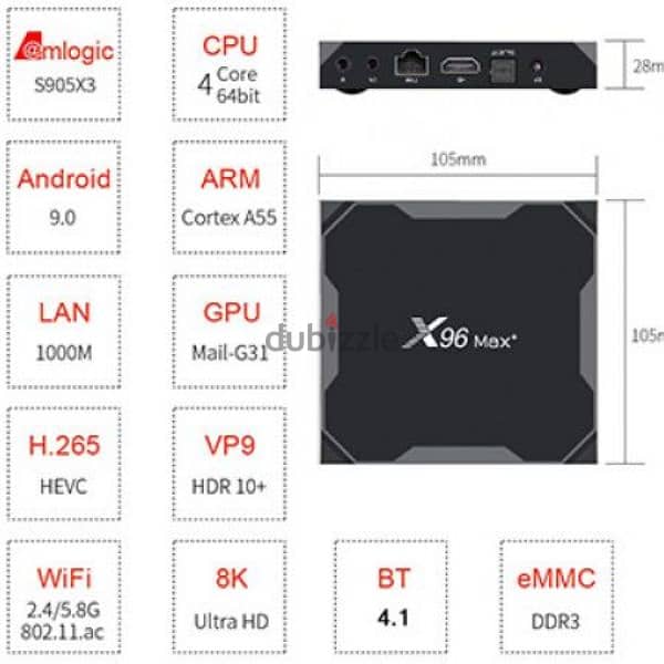 Tv Box X96 Max Plus Ultra TV Box Android 11 Amlogic S905X4 4GB 32GB 5