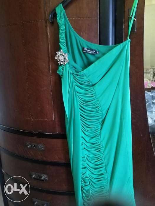 Green dress size S 2