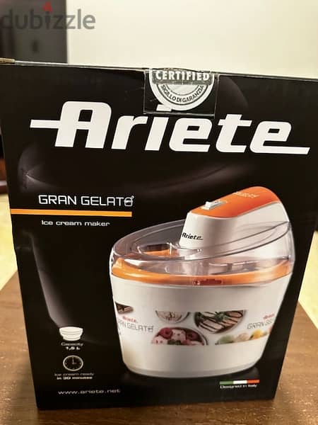 Ariete Ice Cream Maker Gran Gelato مكنة صنع بوظة 0