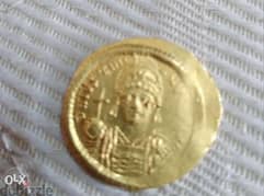 Ancient Gold Eastern RomanByzantine Coin Emperor Justinian year 527 AD