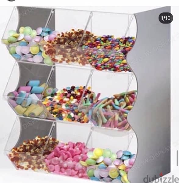 صندوق علبة بن بزورات بهارات candies candy plexi glass casier box boxes 10