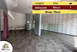 Ballouneh 60m2 Shop | 4.5m Ceiling Height | Catch | Rent |