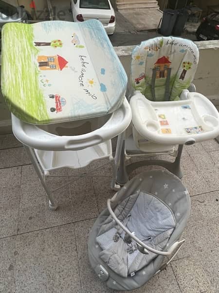 high chair & baby bathtub for 170$ 1