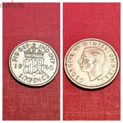 1940 GB Silver 6 Pence KGVI. 2.83g, 19.3mm. KM# 852