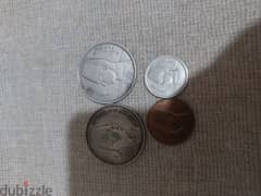 set of 4 coins Eygpt Kingdom king Fouad & Farouk 3 of them silver