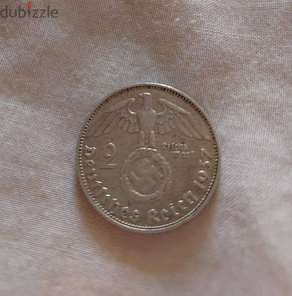 German Nazi Hitler Silver Two Marks Coin pre WW II 1