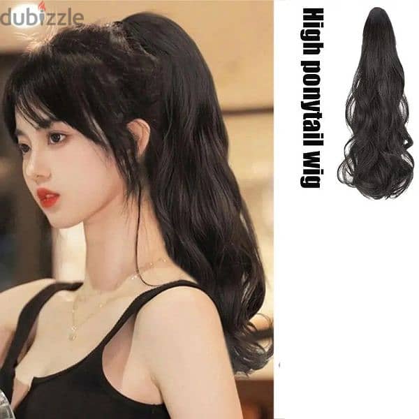 ponytail extention hair claw black only 2