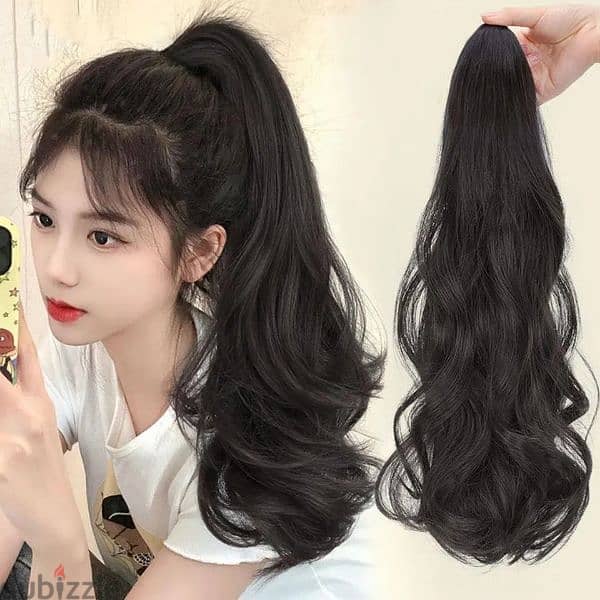 ponytail extention hair claw black only 3