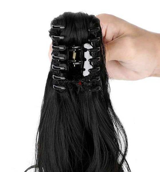 ponytail extention hair claw black only 10