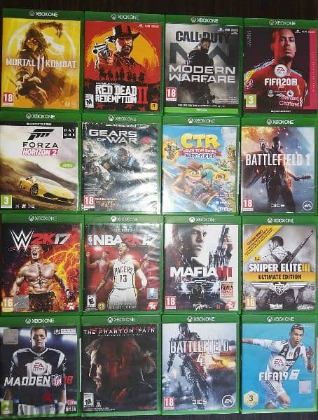 Giant collection of used games Xbox one for sale only 4