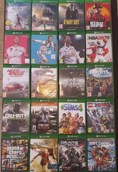Giant collection of used games Xbox one for sale only 5
