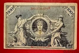 1908 Germany 100 Mark banknote