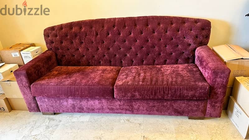 Sofa capitoné purple toul 210 m w 3ared 80 cm 3