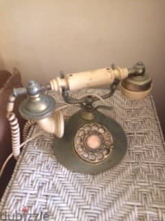 Rare Antique French style brass rotary phone 1960's
