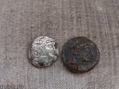 Ancient Greek seleucid Set  two coins King Antiochus VIII year 121 BC 0
