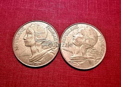 France 20 Centimes 1996 & 1997 two coins Lot# c-195