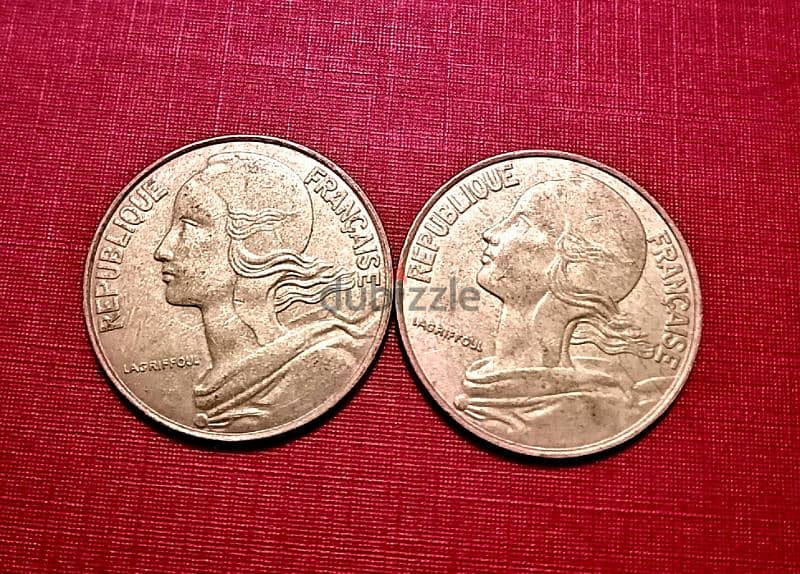 France 20 Centimes 1996 & 1997 two coins Lot# c-195 0