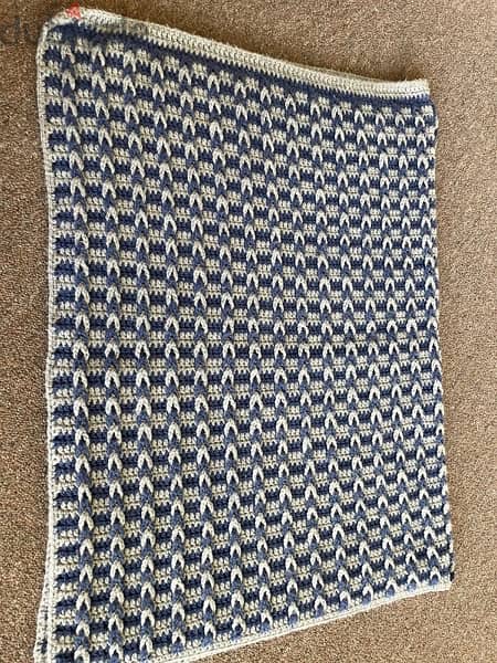 Baby blanket blue and gray 0