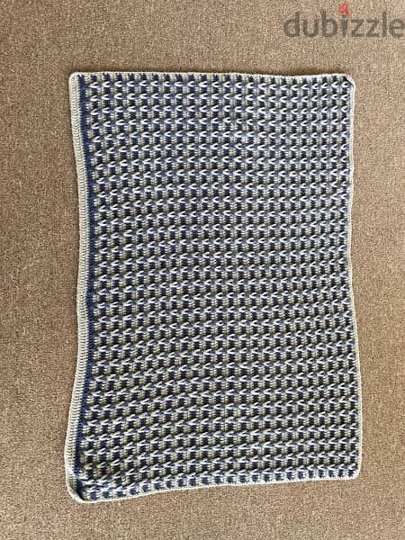 Baby blanket blue and gray 1