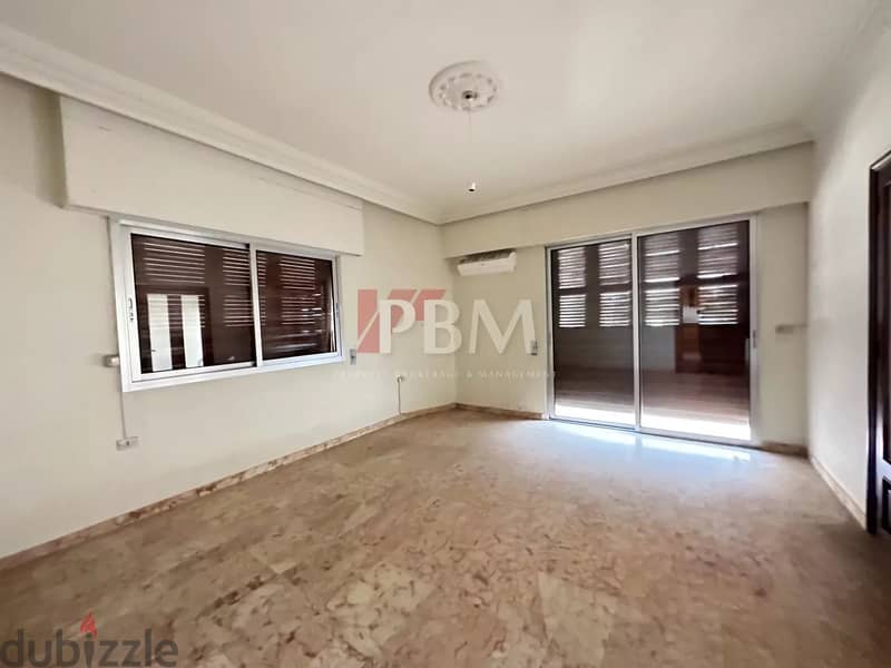 Good Condition Apartment For Rent In Achrafieh | Balcony | 240 SQM | 5