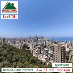 185000$/Cash Payment!!! Apartment for sale in Jal el Dib!!!