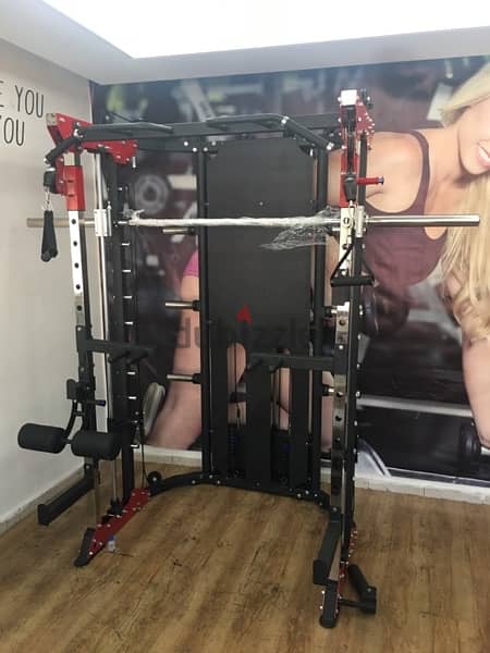 gym in one machine v cable smith squat and bench rack & more 3