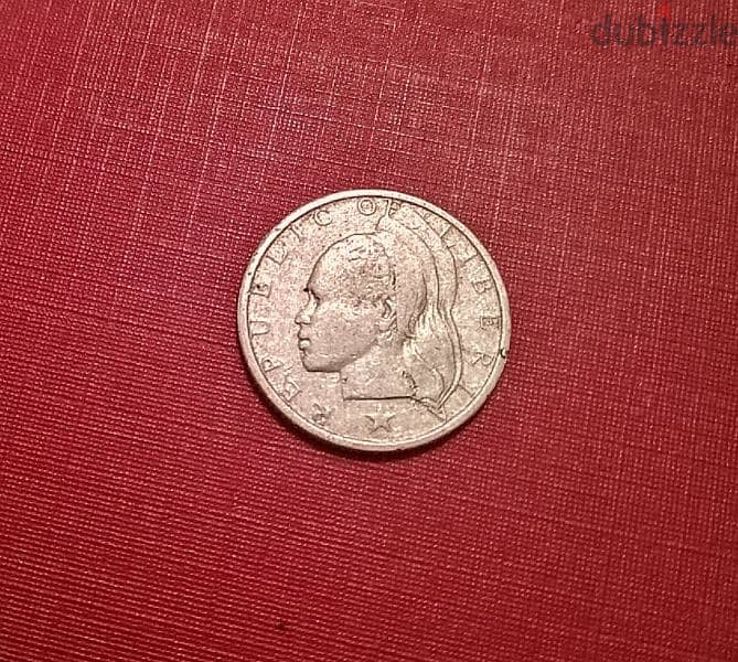 1961 Liberia silver 10 cents 2.07g, 17mm 0