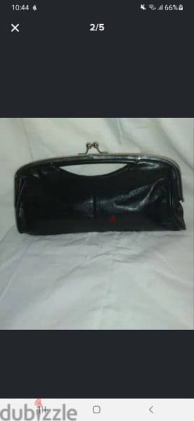 real leather hand bag black 1