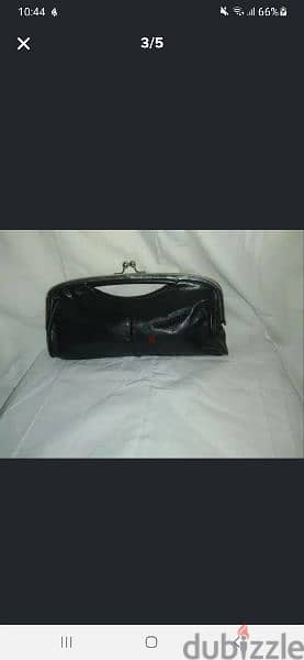 real leather hand bag black 2