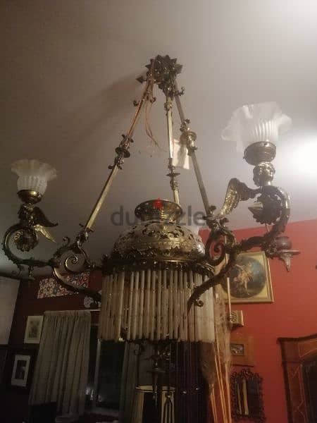 ثرية برونز فرنسية انتيك مميزة شغل فني من الروائع ناعمة جدا chandelier 1