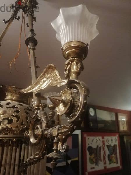 ثرية برونز فرنسية انتيك مميزة شغل فني من الروائع ناعمة جدا chandelier 2