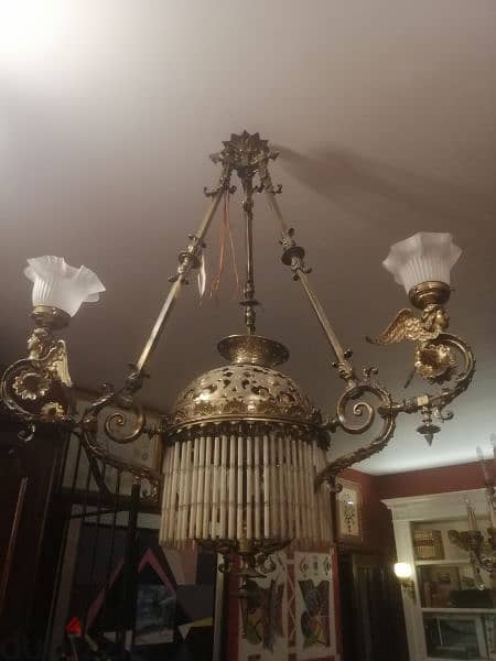 ثرية برونز فرنسية انتيك مميزة شغل فني من الروائع ناعمة جدا chandelier 3