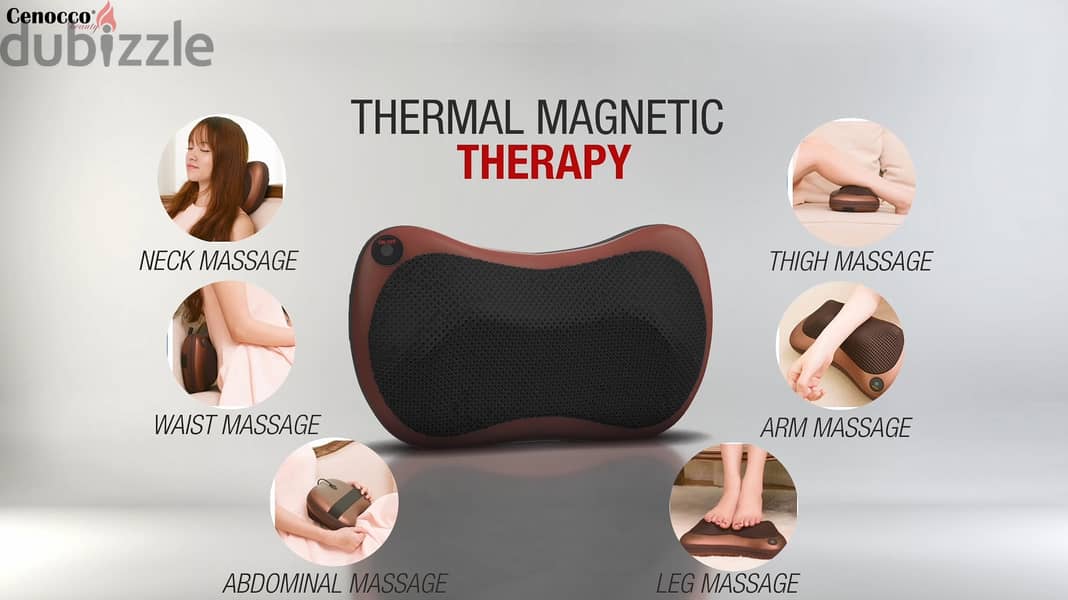 Cenocco 3D Shiatsu Pillow Massager with Heat for Neck & Back 1