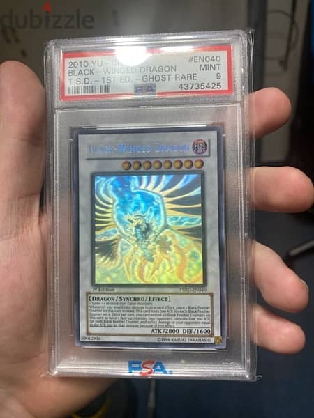 Yugioh PSA 9 Black-Winged Dragon 1st Ed. Ghost Rare English Yu-Gi