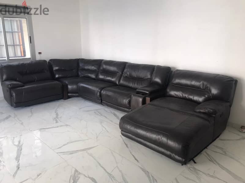 Leather recliner sofa 1