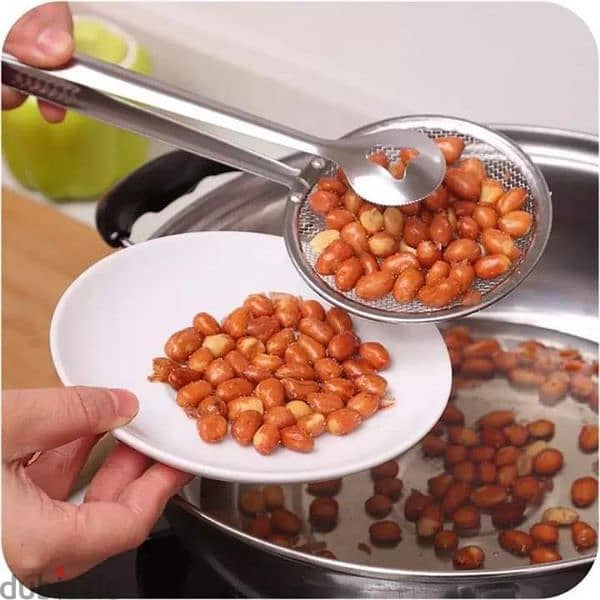 durable stainless steel 2in1 spoon strainer clip 1
