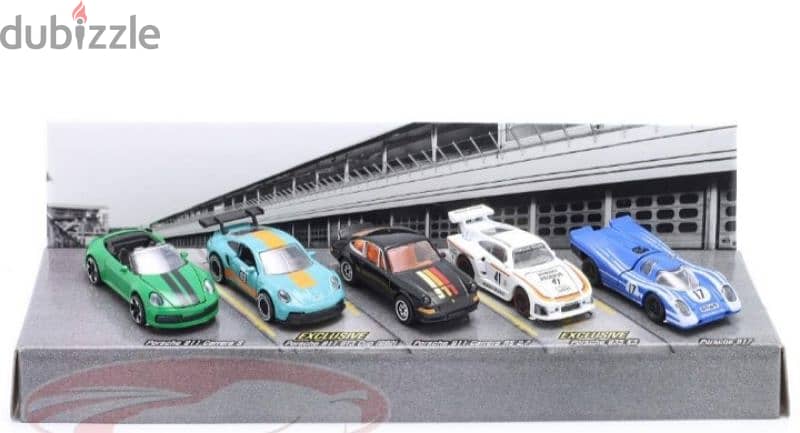 Porsche (5 car set) diecast car model 1;64. 1