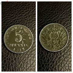 1917 Germany 5 Pfennig coin