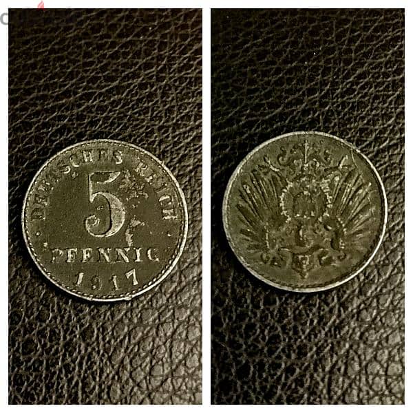 1917 Germany 5 Pfennig coin 0