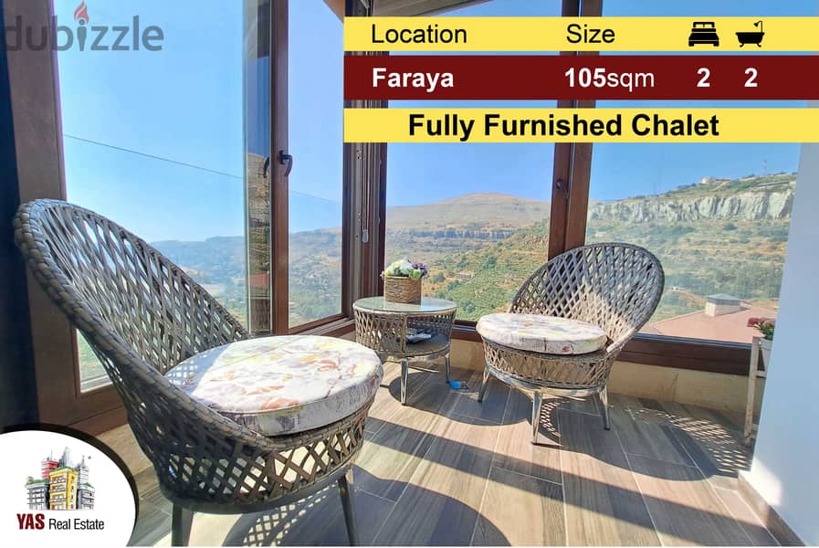 Faraya 105m2 | Excellent Chalet | Fully Furnished | Mountain View | DA 0