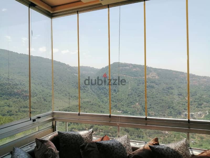 100m2 Furnished apartment + view for sale in kornet chehwan / Rabwe 5