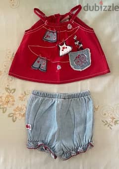 Minnie Mouse Red Top and Jean Shorts