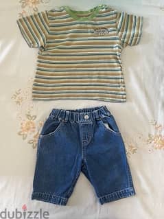 “Baby GAP” Jeans with a colorful striped t-shirt