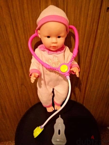 BABY BORN BIG Girl SIMBA As New Toy +Stethoscope +water bottle 44Cm=15 6