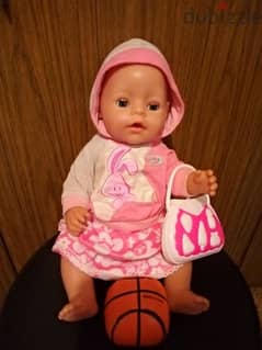 BABY BORN Zapf Big Girl As new Toy Set in outfit +bag +leger Ball=16$