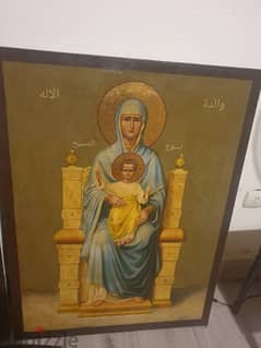 ايقونة السيدة العزراء والطفل يسوع حجم كبير,لوحة مشرقية كاثوليكية