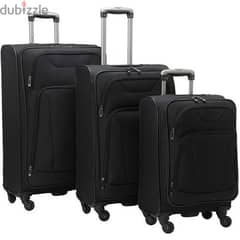 Pilot, Expandable Travel Luggage Soft Cover 4 Wheels Bags 3 Piece Set 0