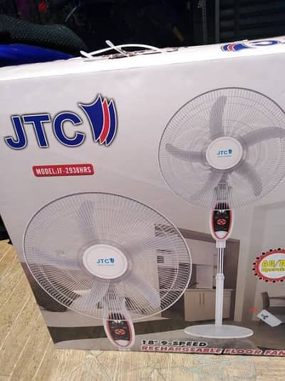 JTC, 30 Hours On Battery, 18" Rechargeable Fan, Remote Control